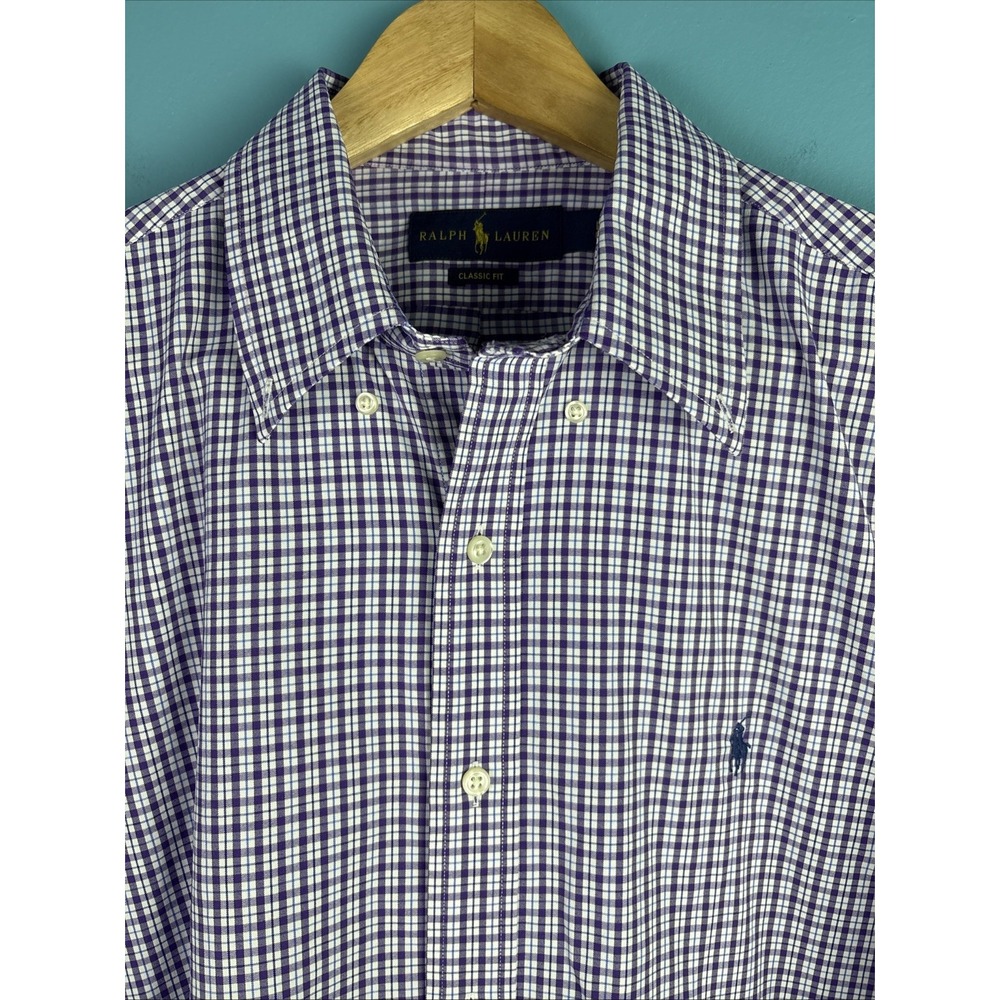 Polo Ralph Lauren Long Sleeve Button Down Shirt Perfomance Gingham Plaid Check